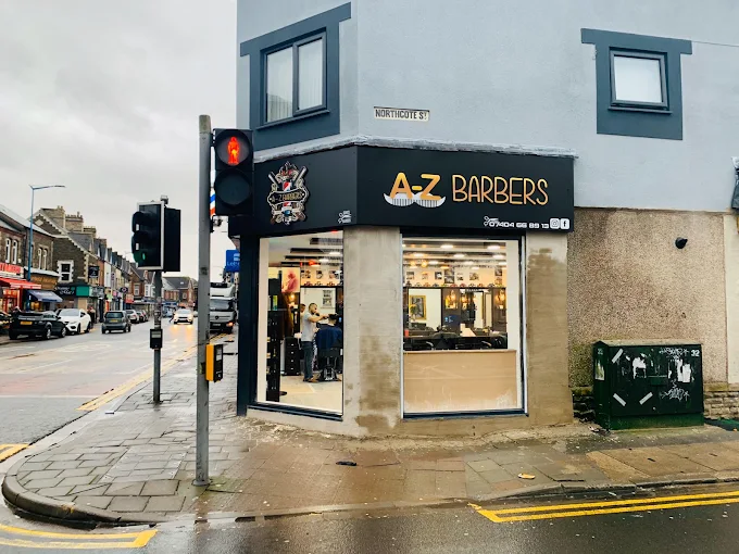 A-Z Barbers shopfront on City Road, Cathays, Cardiff